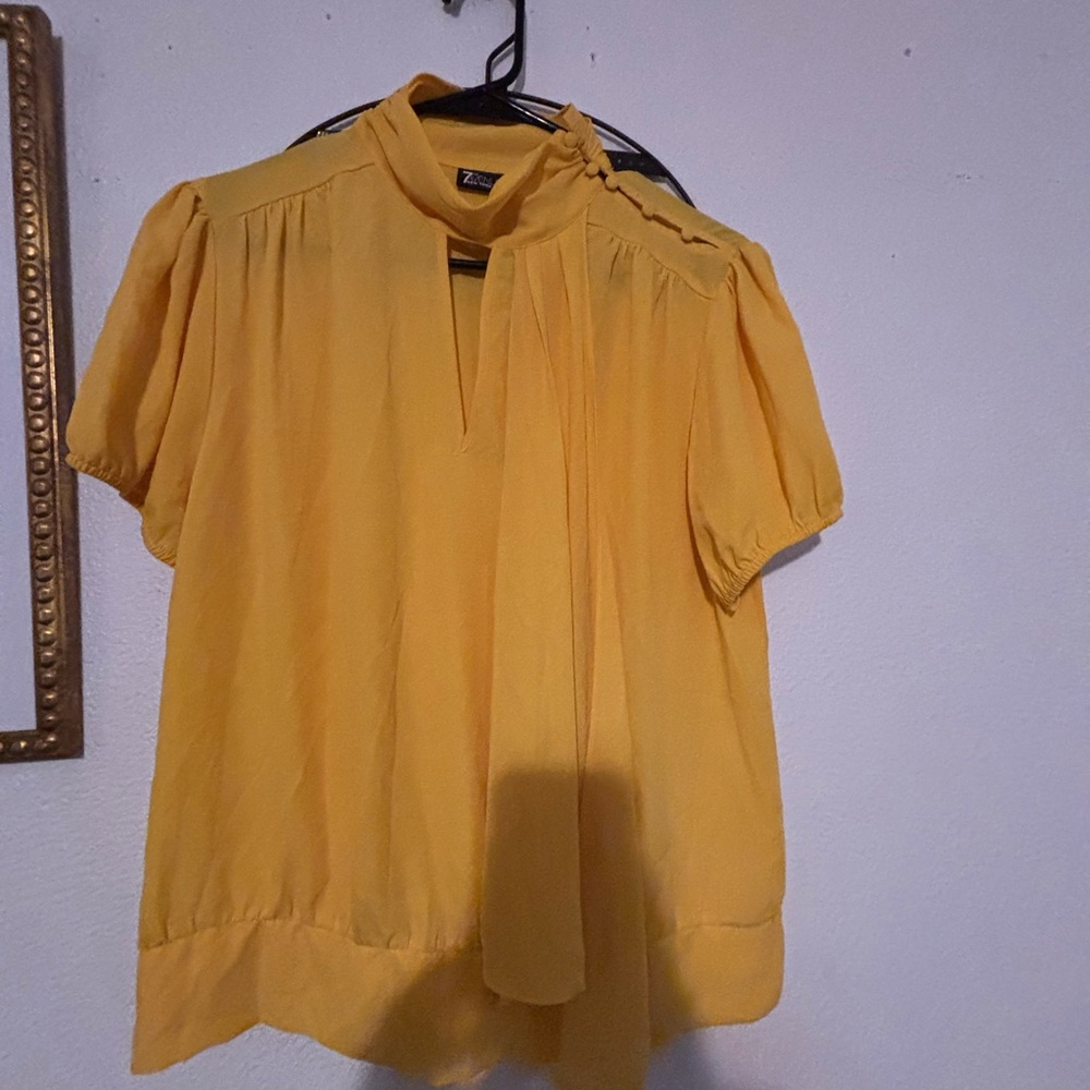 New York & Company Yellow Women's Blouse